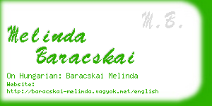 melinda baracskai business card